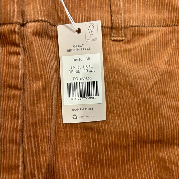 Boden Corduroy Flare Trouser Pants in butterscotch brown $160 - Picture 4 of 8